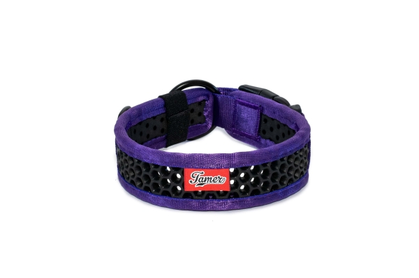 SOFTY Halsband | Länge: 35-41cm | Breite: 3,8cm | Farbe: lila/schwarz